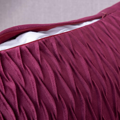 Set of 2 Super Soft Velvet Decorative Throw Pillow Covers 24X24 Inch Burgundy Sq