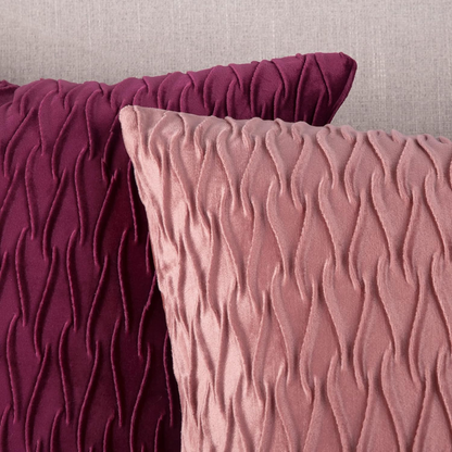 Set of 2 Super Soft Velvet Decorative Throw Pillow Covers 24X24 Inch Burgundy Sq