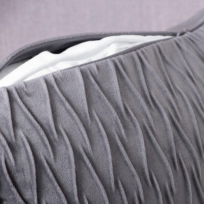 Set of 2 Super Soft Velvet Decorative Throw Pillow Covers 24X24 Inch Grey Square