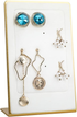 Small White Earring Holder, Gold Metal Stud Organizer for Women