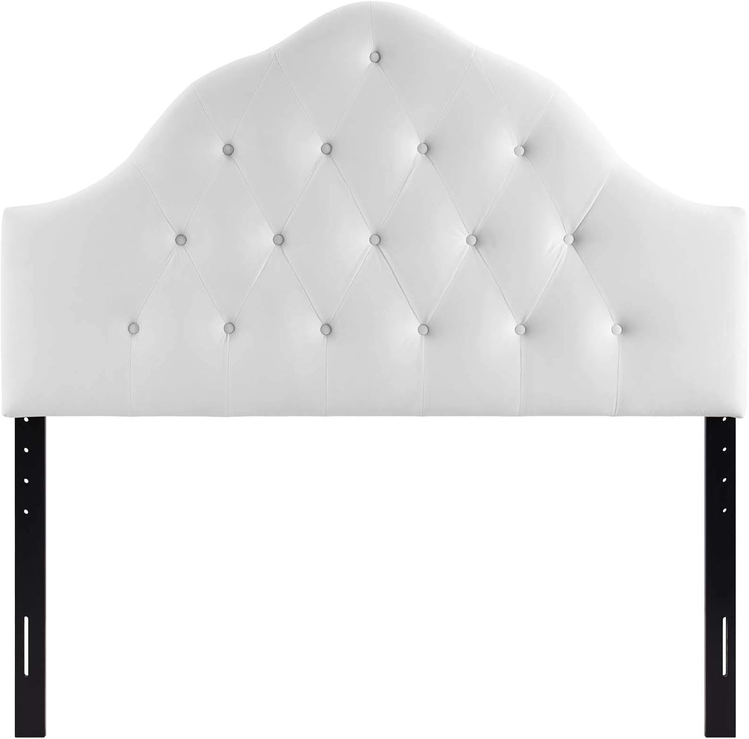 Sovereign Queen Velvet Headboard with Diamond Tufting in White