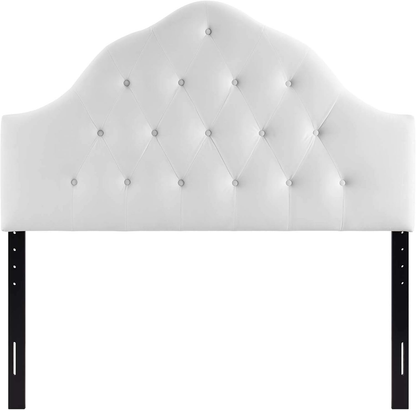 Sovereign Queen Velvet Headboard with Diamond Tufting in White