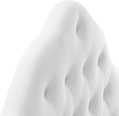 Sovereign Queen Velvet Headboard with Diamond Tufting in White