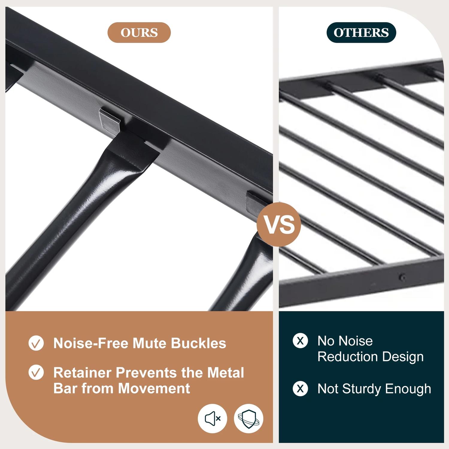 Twin over Full Size Metal Bunk Bed with Removable Ladder, Full-Length Guardrail,