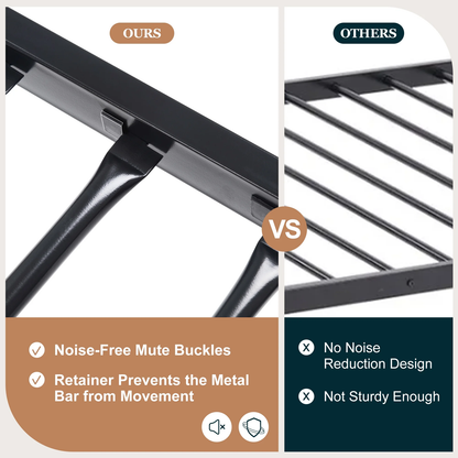 Twin over Full Size Metal Bunk Bed with Removable Ladder, Full-Length Guardrail,