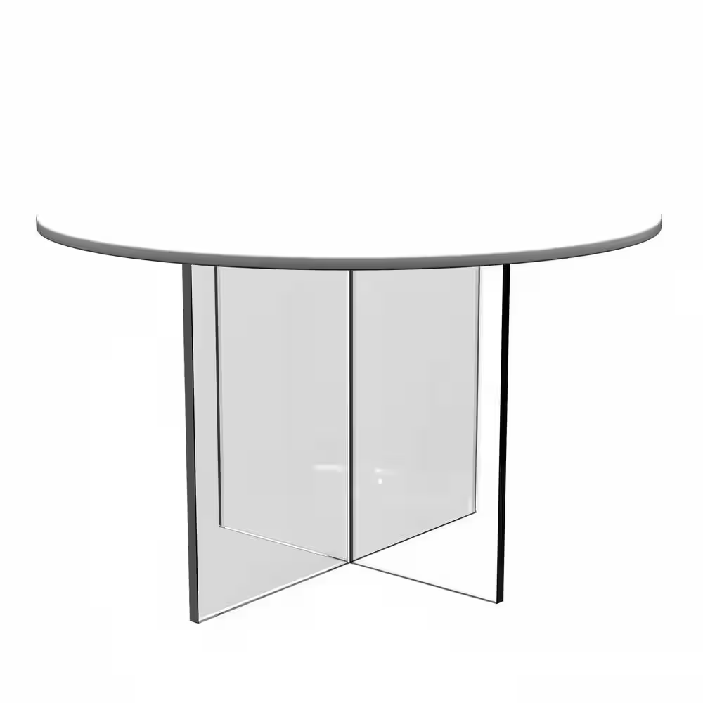 Valore 28 In. White round MDF Coffee Table with Acrylic Cross Legs