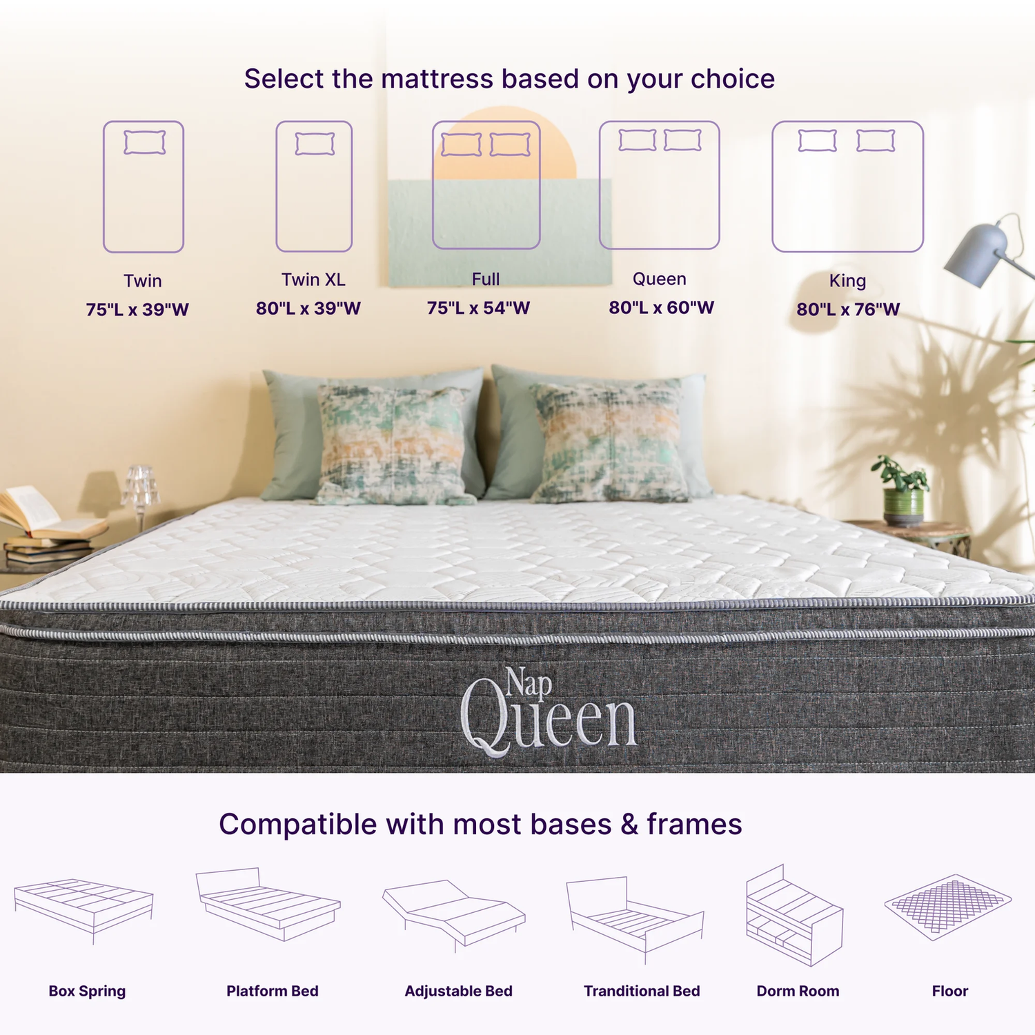 Victoria 10&quot; Queen, Gel Infused Memory Foam and Pocket Spring Hybrid Mattress in