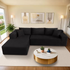 VIVI 104 In. Wide Arm 2-Piece Morden Corduroy Fabric L-Shape Modular Sectional S