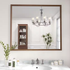 Walnut 40 In. W X 36 In. H Anti-Rust Farmhouse Rectangle Wall Mounted Framed Mir