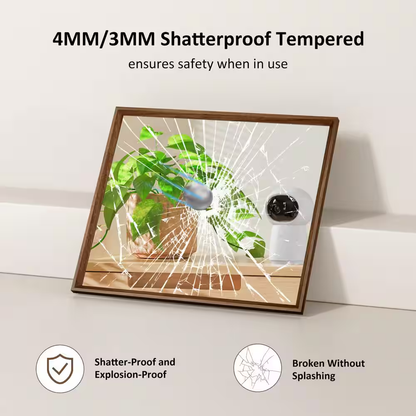 Walnut 40 In. W X 36 In. H Anti-Rust Farmhouse Rectangle Wall Mounted Framed Mir