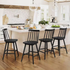 Windsor 24 In. Black Swivel Counter Stools Solid Wood Counter Height Bar Stools 