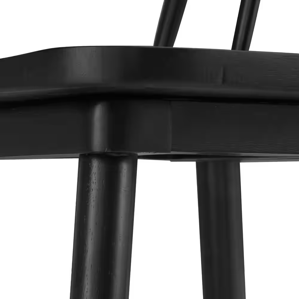 Windsor 24 In. Black Swivel Counter Stools Solid Wood Counter Height Bar Stools 