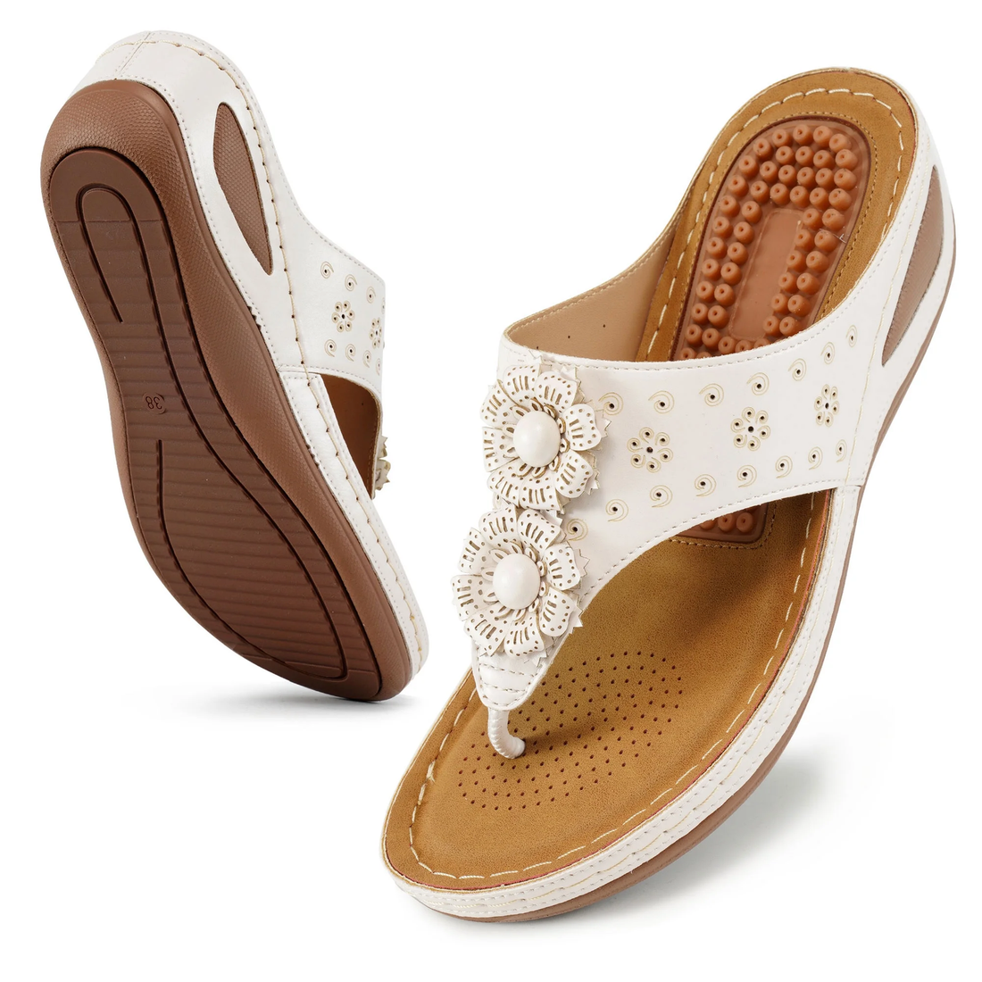 Women Sandals Flip Flops for Women Summer Casual Wedge Sandals Shoes Massage Fun