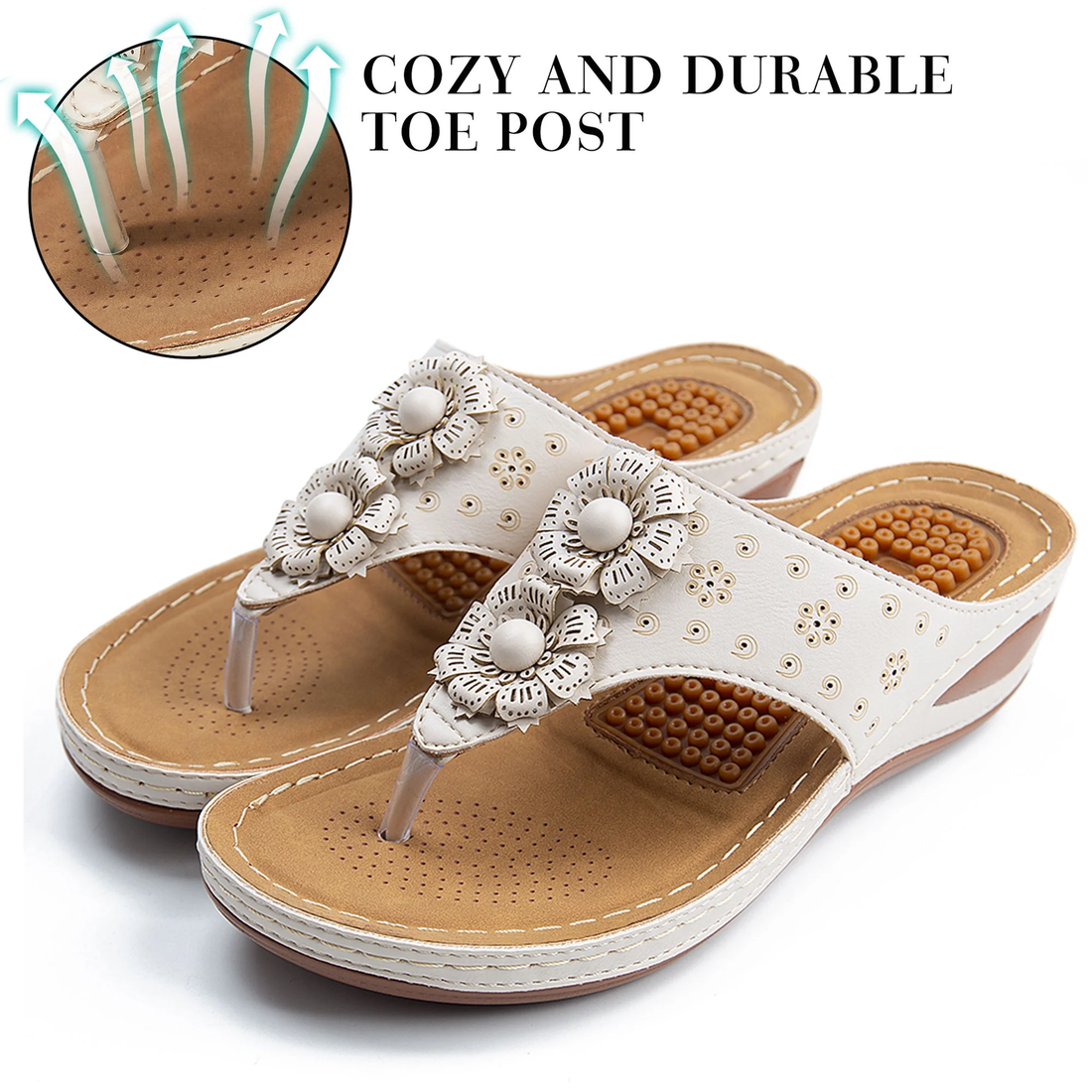 Women Sandals Flip Flops for Women Summer Casual Wedge Sandals Shoes Massage Fun