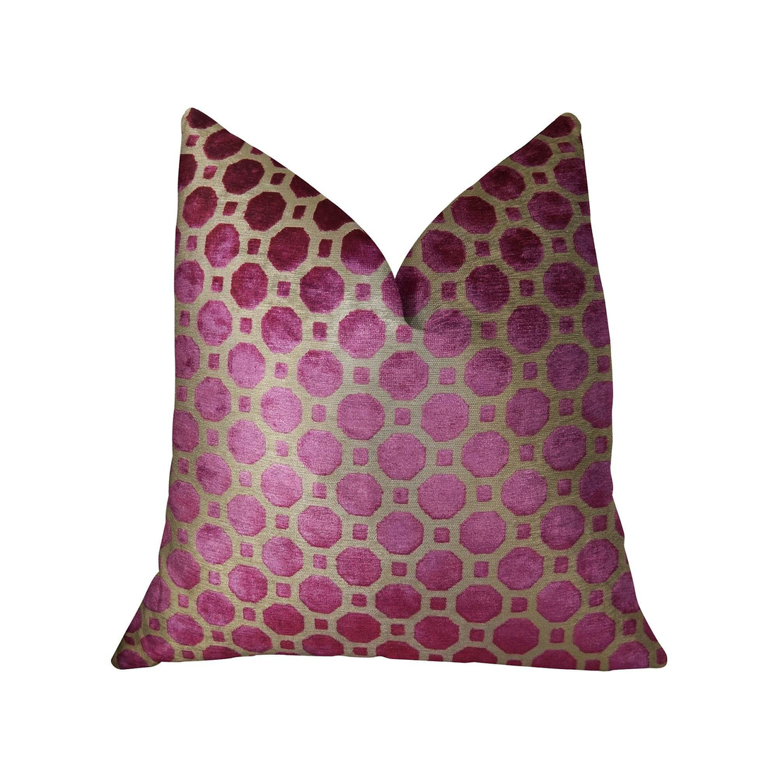 Handcrafted Luxury Pillow in Velvet Plum, Magenta, and Taupe