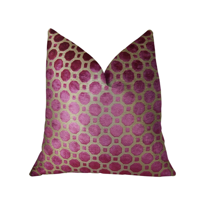 Handcrafted Luxury Pillow in Velvet Plum, Magenta, and Taupe