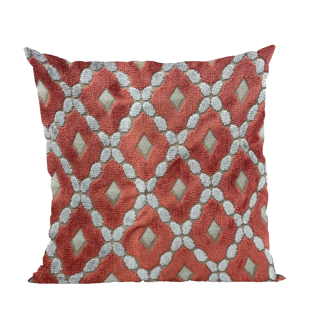 Majestic Red and Gray Handmade Velvet Pillow by Plutus Luxury