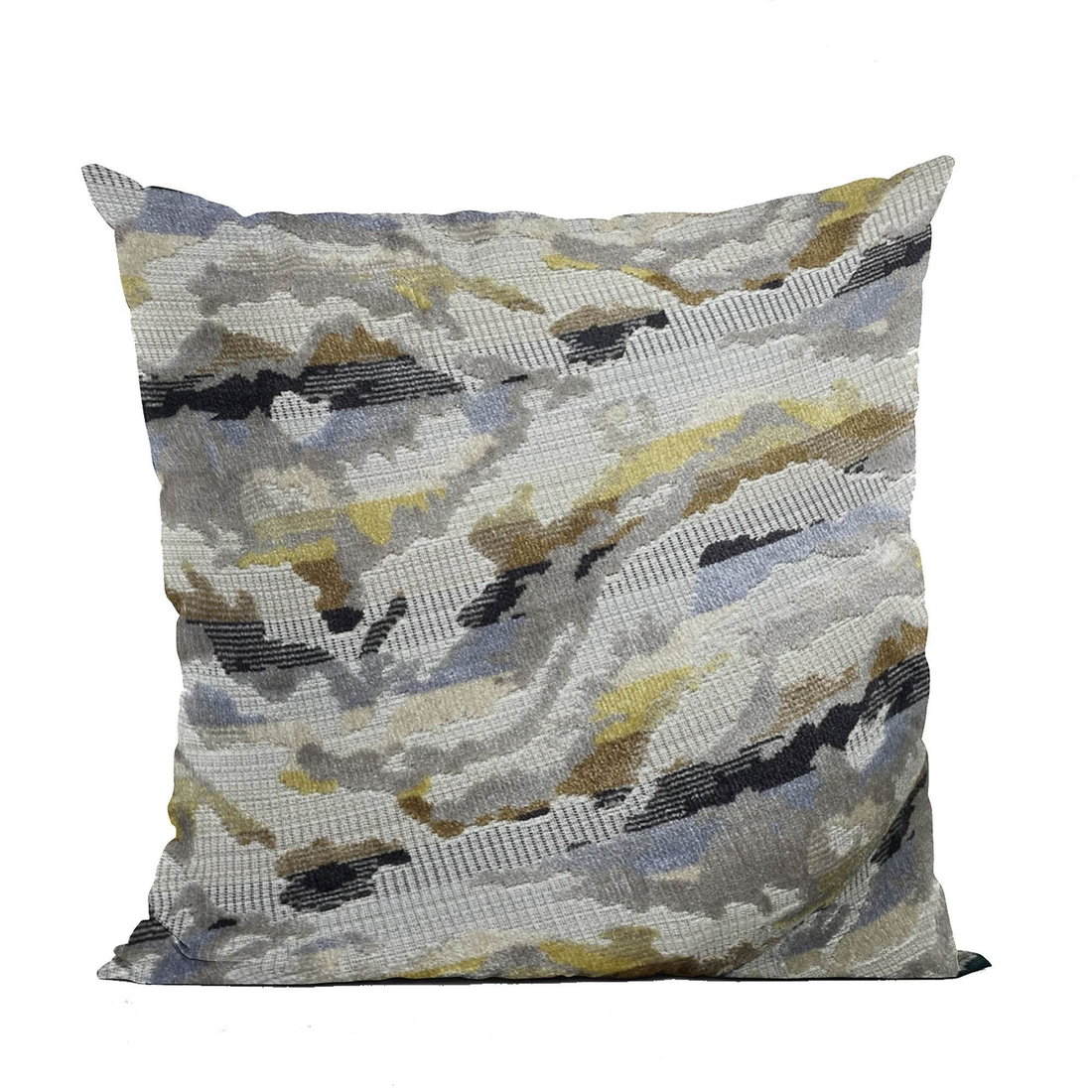 Plutus Luxury Handmade Velvet Pillow in Black, Gray &amp; Citrine Colors