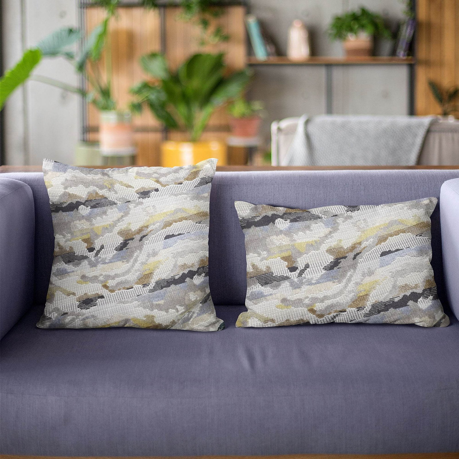 Plutus Luxury Handmade Velvet Pillow in Black, Gray &amp; Citrine Colors