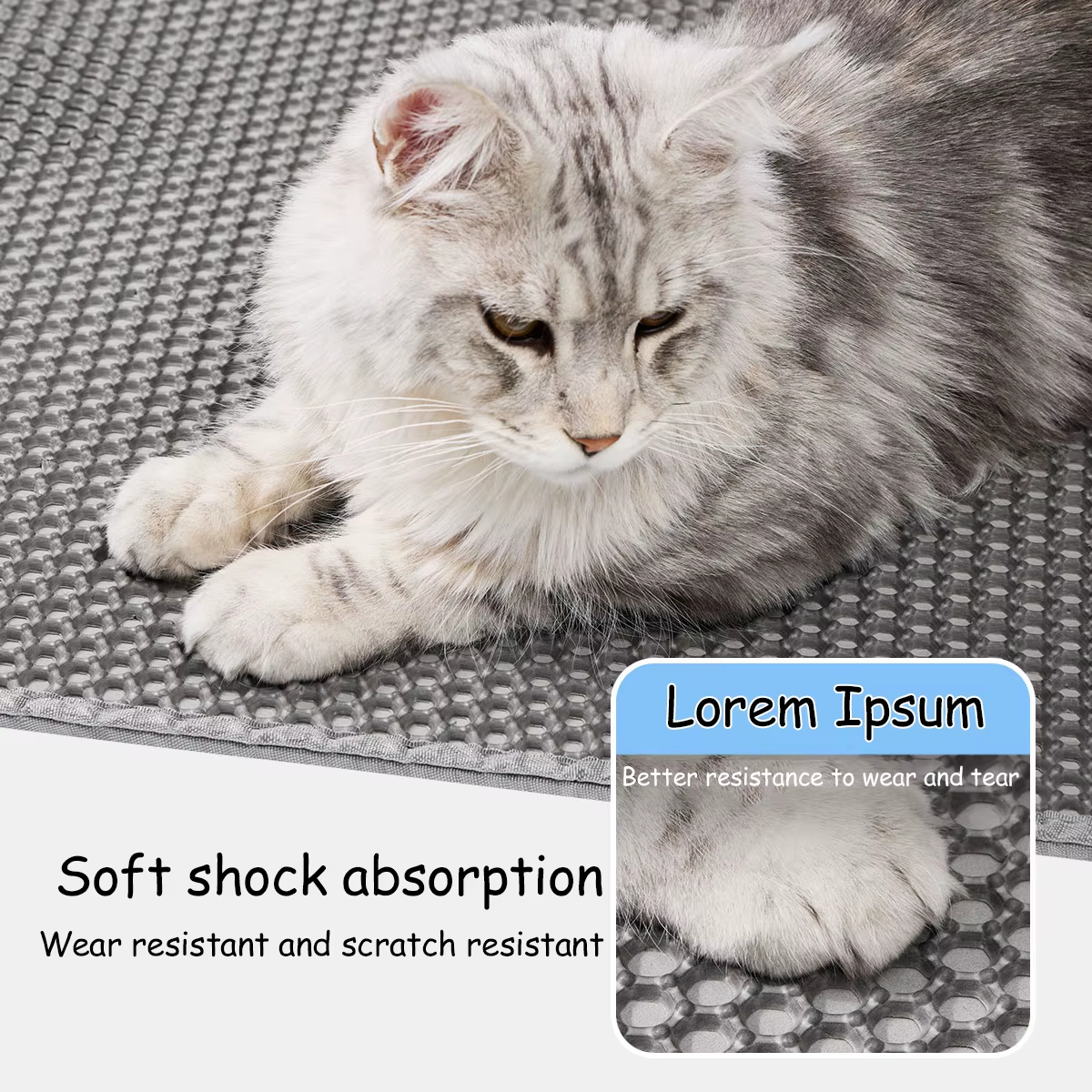 Waterproof Double Layer Cat Litter Mat 60CMx90CM Nonslip and Washable