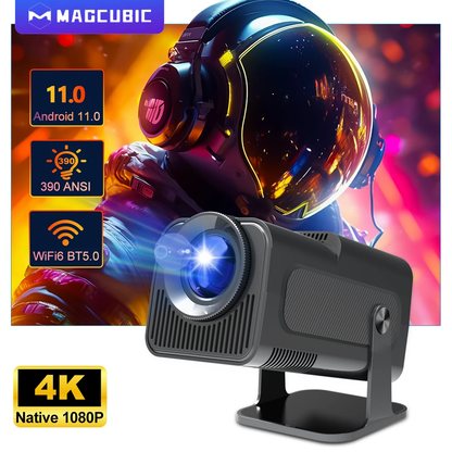 4K Android 11 Projector, 1080P, 390ANSI, Dual WiFi 6, BT 5.0, Portable HY320