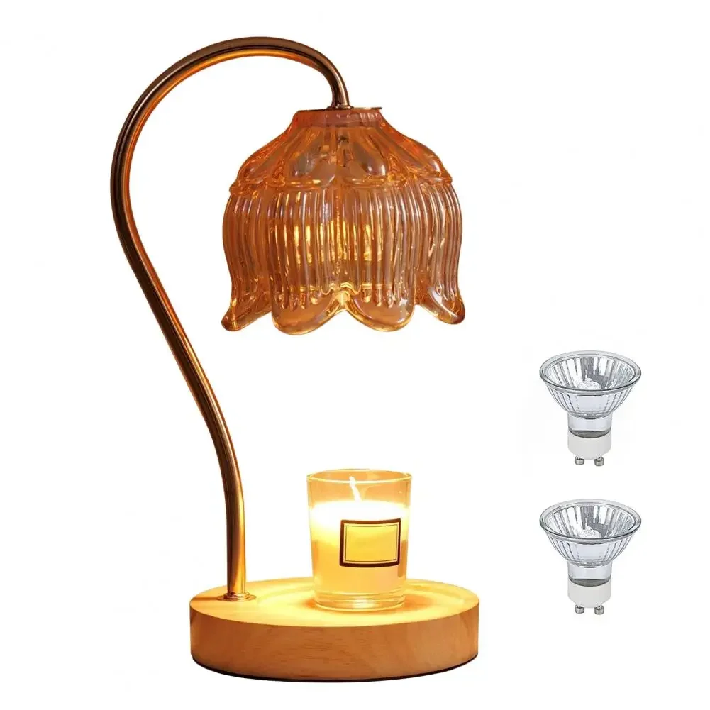 Dimmable Candle Warmer Lamp with Timer and High-Quality Glass Shade