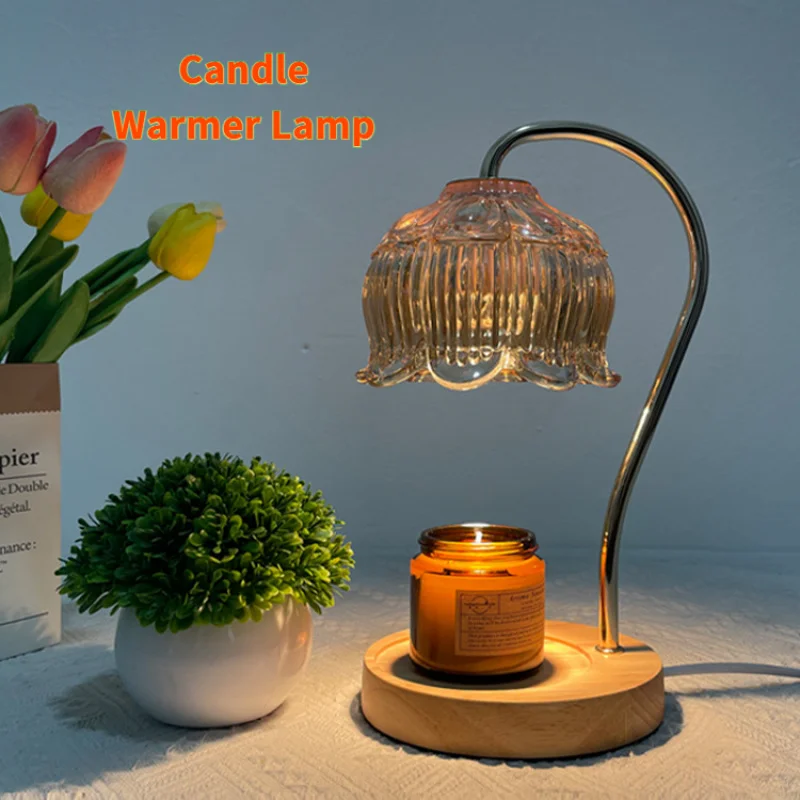 Dimmable Candle Warmer Lamp with Timer and High-Quality Glass Shade