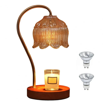 Dimmable Candle Warmer Lamp with Timer and High-Quality Glass Shade