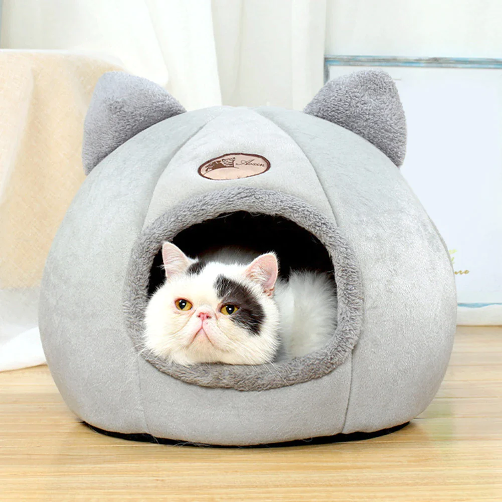 Cozy Winter Cat Bed and Small Dog House Tent for Indoor Pets