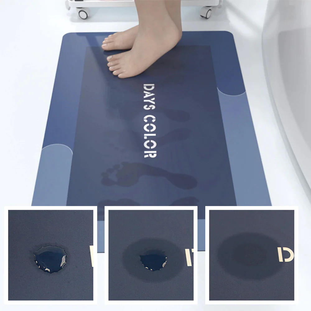Quick-Dry Absorbent Bath Mat - Anti-Slip Oil-Proof Kitchen &amp; Bathroom Rug