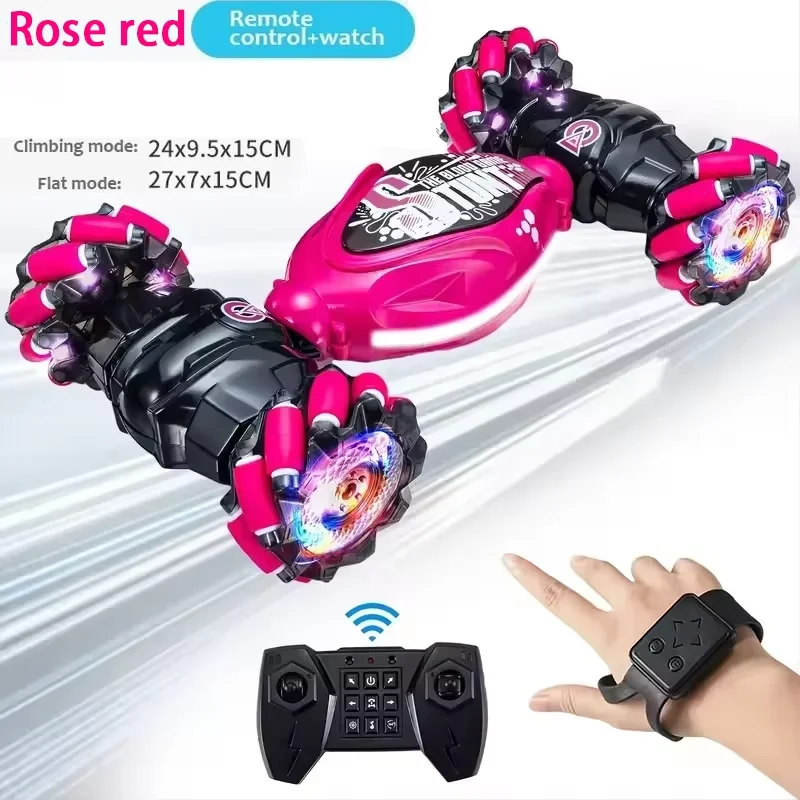 4WD RC Drift Car with LED Lights and Gesture Control - 360° Stunt Car