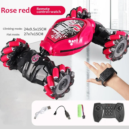 4WD RC Drift Car with LED Lights and Gesture Control - 360° Stunt Car