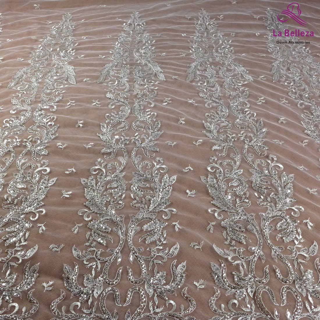 2021 Bridal Lace Fabric with Heavy Beading, 51&