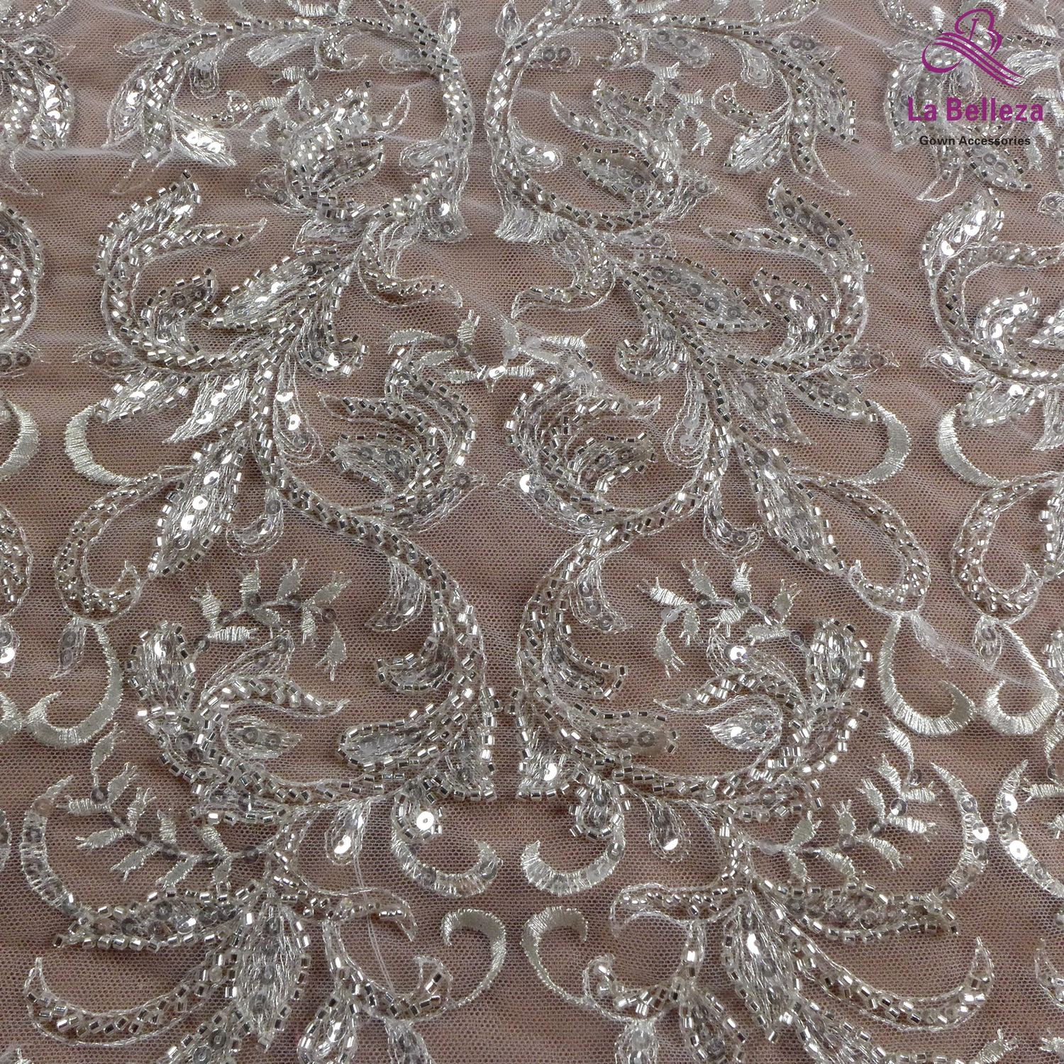 2021 Bridal Lace Fabric with Heavy Beading, 51&