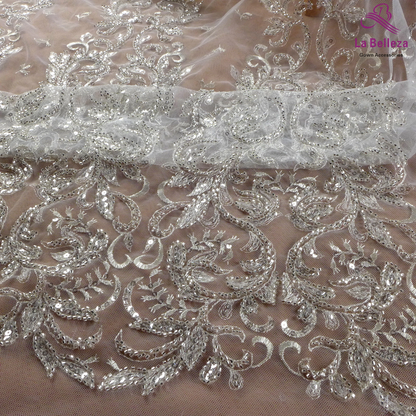 2021 Bridal Lace Fabric with Heavy Beading, 51&