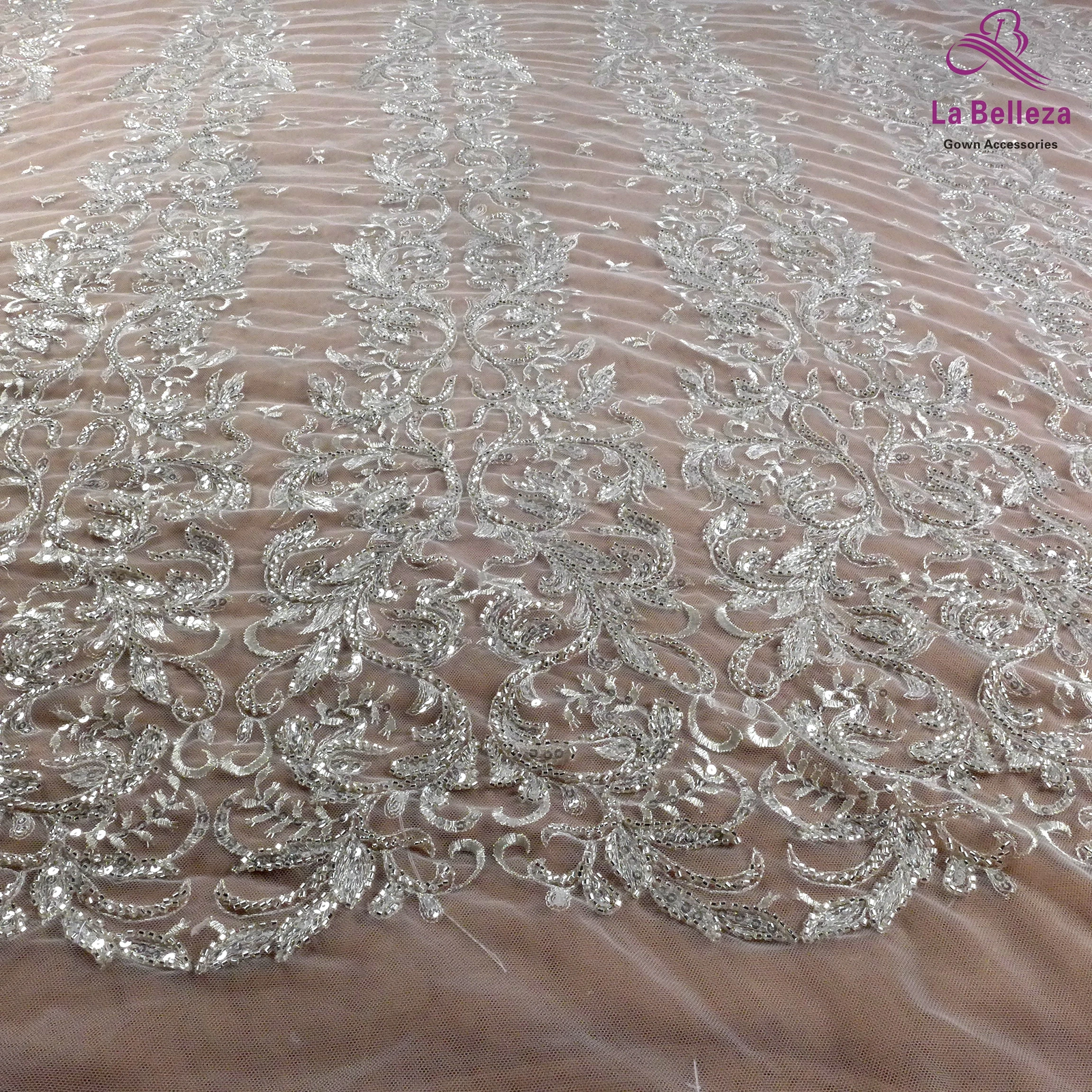 2021 Bridal Lace Fabric with Heavy Beading, 51&
