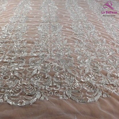 2021 Bridal Lace Fabric with Heavy Beading, 51&