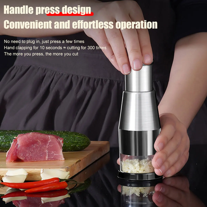 Pressed Garlic Chopper Stainless Steel Manual Garlic Masher Handheld Push Type G