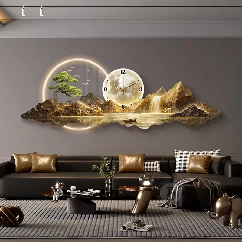 Luxury Minimalist LED Wall Clock for Living Room Home Decor
