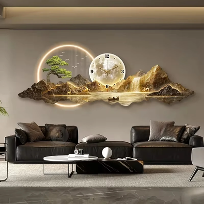 Luxury Minimalist LED Wall Clock for Living Room Home Decor