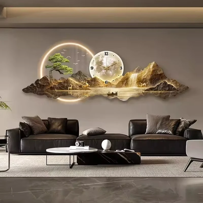 Luxury Minimalist LED Wall Clock for Living Room Home Decor