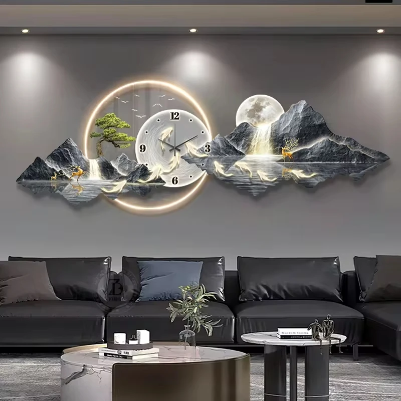 Luxury Minimalist LED Wall Clock for Living Room Home Decor