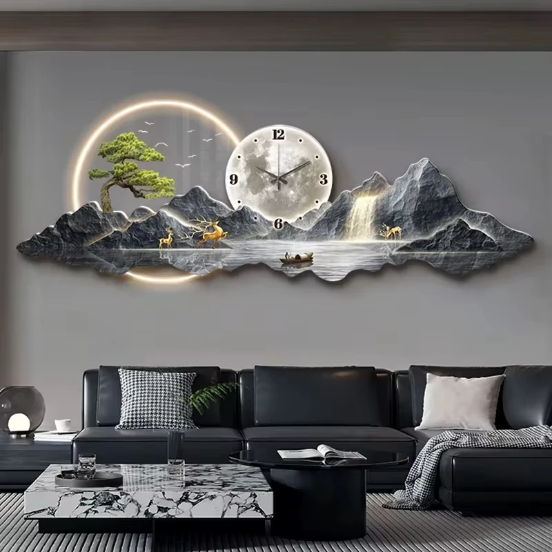 Luxury Minimalist LED Wall Clock for Living Room Home Decor