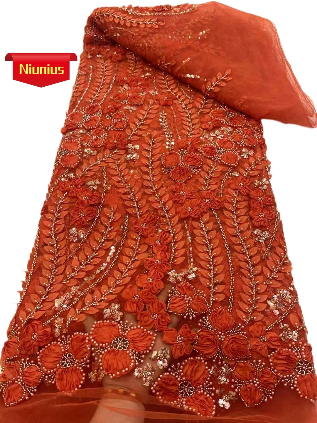 Elegant Austria Chiffon Mesh Lace with Stones for Wedding Evening Dress NN2798_R