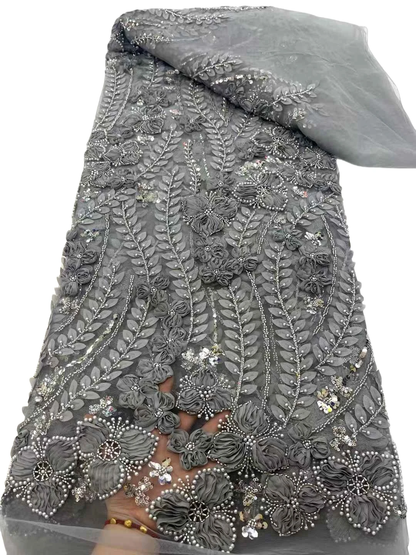 Elegant Austria Chiffon Mesh Lace with Stones for Wedding Evening Dress NN2798_R