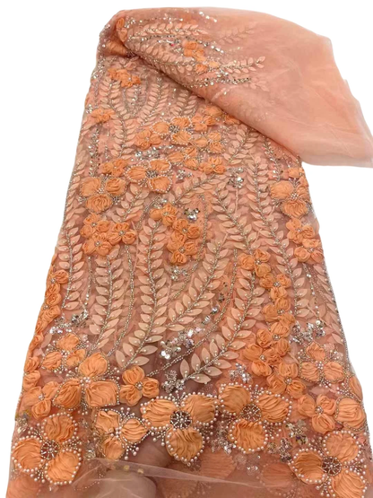 Elegant Austria Chiffon Mesh Lace with Stones for Wedding Evening Dress NN2798_R