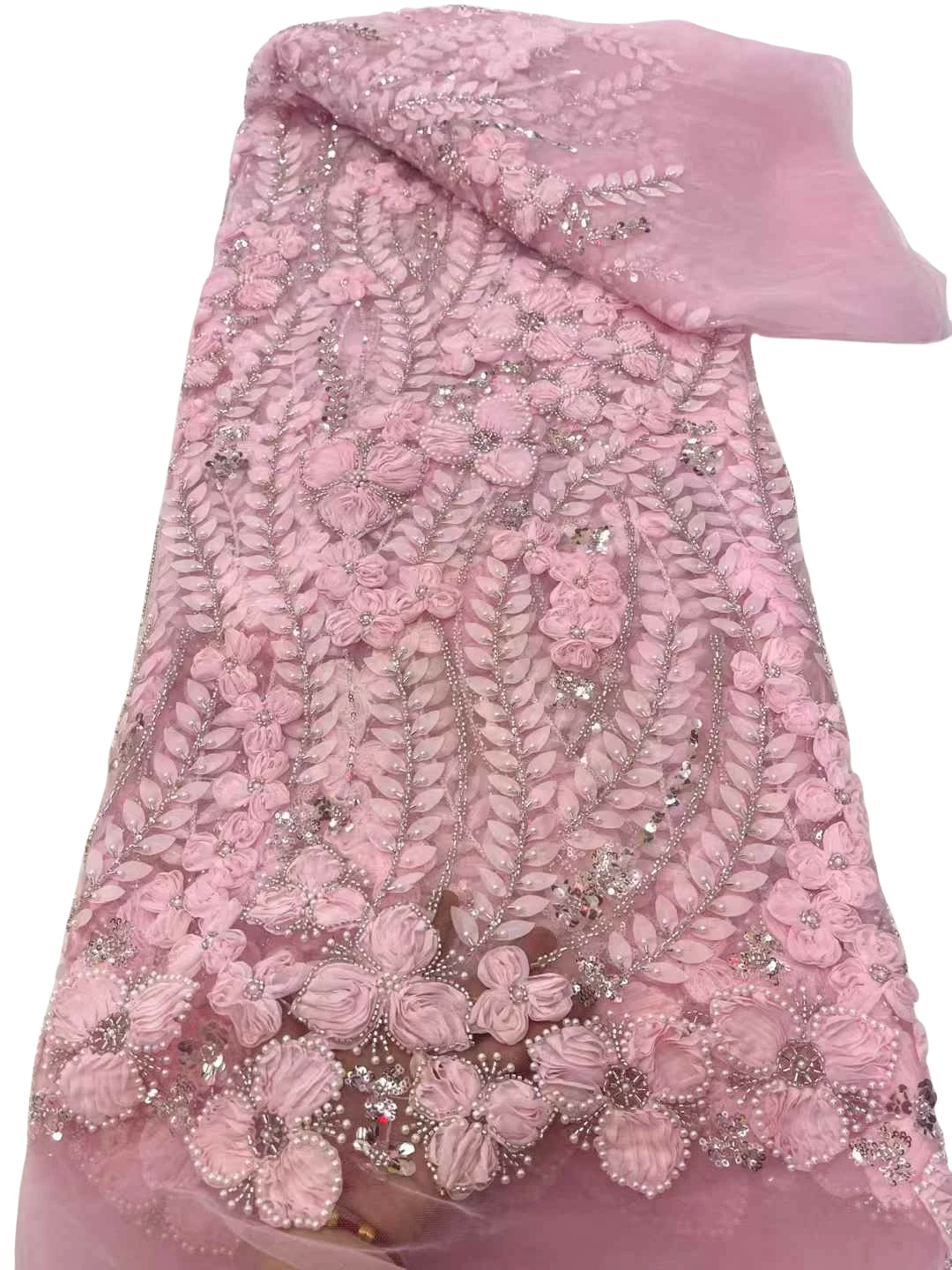 Elegant Austria Chiffon Mesh Lace with Stones for Wedding Evening Dress NN2798_R
