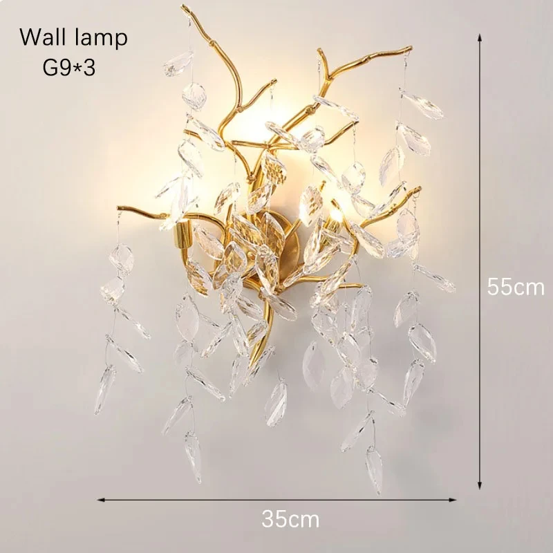 Elegant Gold Crystal LED Chandelier for Living and Dining Room Lighting