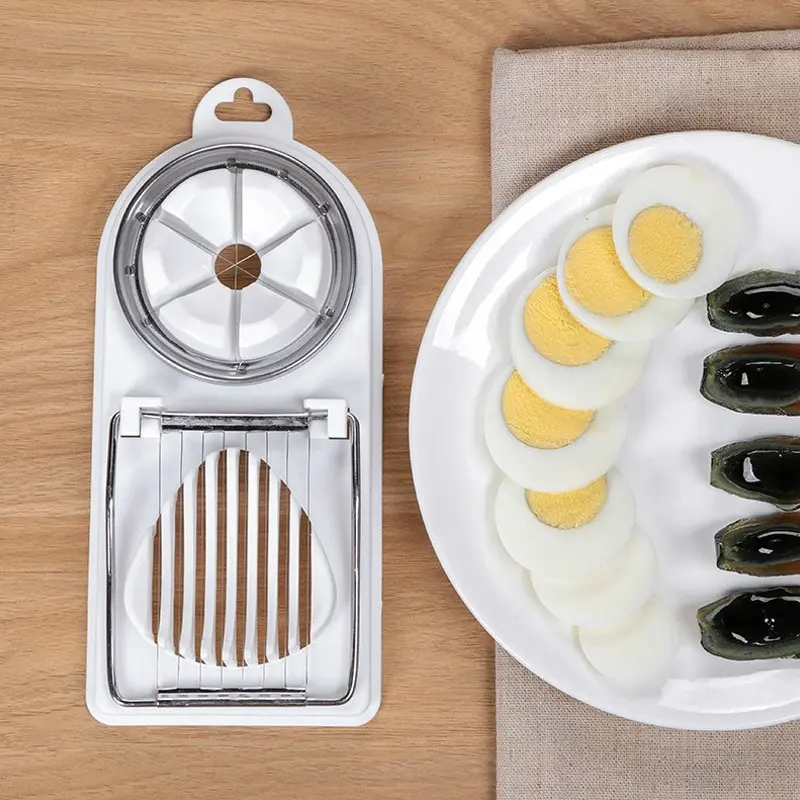 Multifunctional Stainless Steel Egg Slicer and Cutter for Kitchen Use
