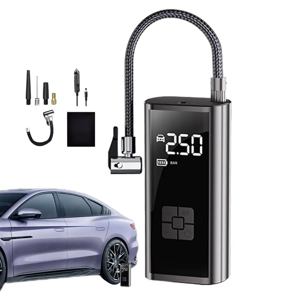 Electric Air Compressor Portable Tire Inflator Digital Automobiles Tire Pump LED